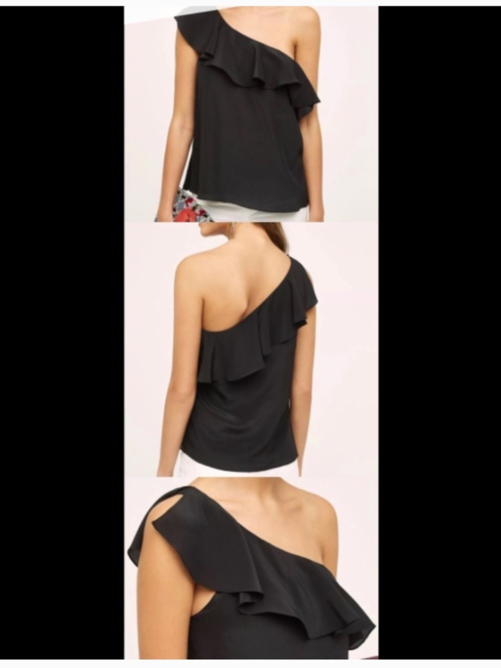 Silk One Shoulder Ruffle Shirt Anthropologie Maeve